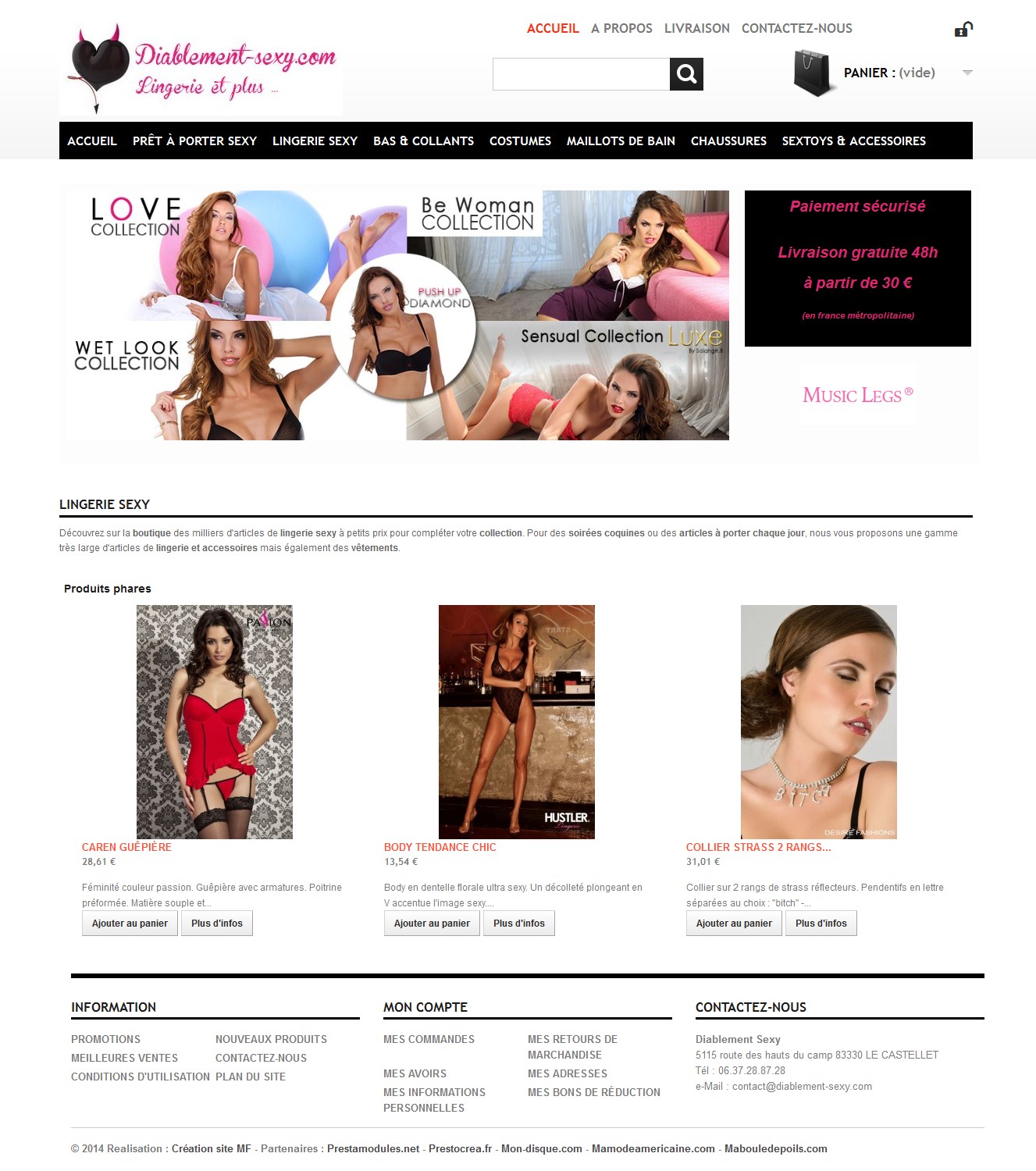 créer un site de vente de lingerie